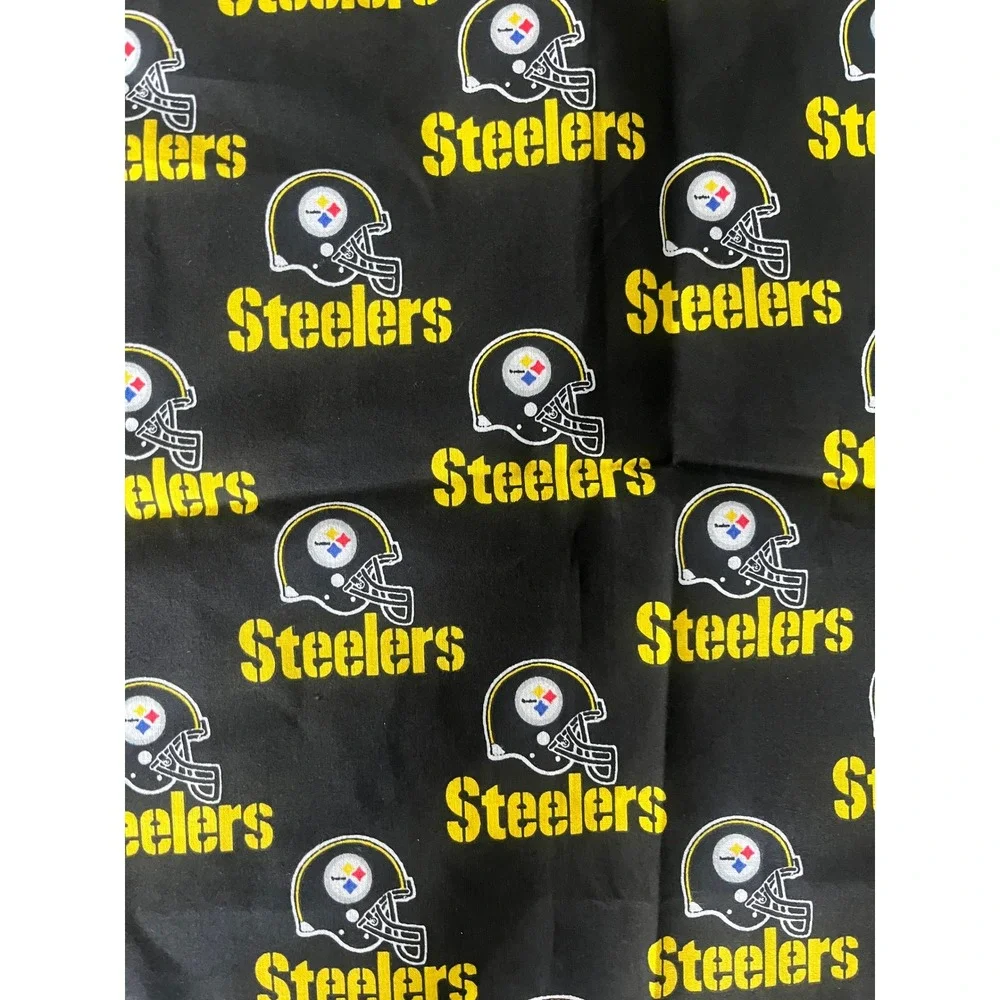 Pittsburgh Steelers NFL Fabric Black Yellow Helmet Logo Print Cotton Crafting